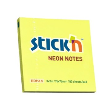 BLOCZEK SAMOP. 76X76MM ŻÓŁTY NEON 21133 A'12