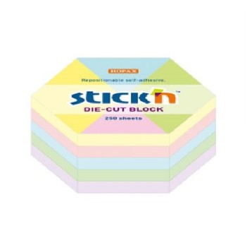 BLOCZEK SZEŚCOKĄTNY 61X70MM 5KOL PASTEL 250K