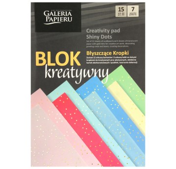BLOK A4 MIX KARTONÓW I KALKI BŁYSZCZĄCE KROPKI(15)