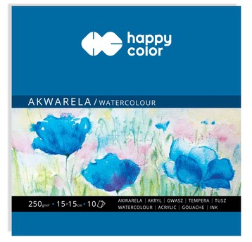 Blok akwarelowy, Art., 15x15, 10 ark, 250g, Happy
