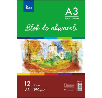 BLOK DO AKWARELI A3 190G/M2 12ARK. A'10