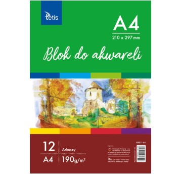 BLOK DO AKWARELI A4/12K 190G/M2 A'10 KB011-A4 0727