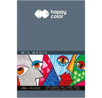 Blok MIX MEDIA, ART, A5/25K 200g, Happy Color