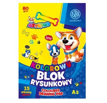 BLOK RYSUNKOWY A3/15 KOLOR 80G BARWI W MASIE A'10