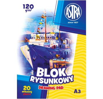 BLOK RYSUNKOWY A3/20K BIAŁY 120G ASTRA A'10 2587