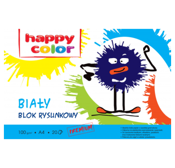 BLOK RYSUNKOWY A4/20K BIAŁY HAPPY COLOR A'20 6606