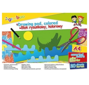 BLOK RYSUNKOWY A4 20K KOLOROWY 70G GIMBOO A'6