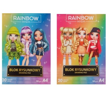BLOK RYSUNKOWY A4/20K RAINBOW HIGH 100g A'10 2987