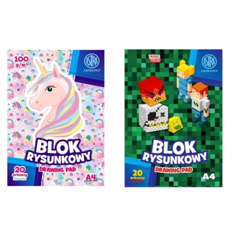 Blok rysunkowy biały ASTRAPAP A4/20K 3830 A'10