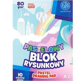 BLOK RYSUNKOWY KOLOR A3 PASTEL 80G 4860 A'10