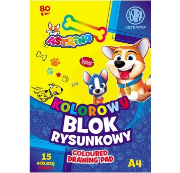 BLOK RYSUNKOWY KOLOROWY A4 80G 15 ARK 1259 A'10