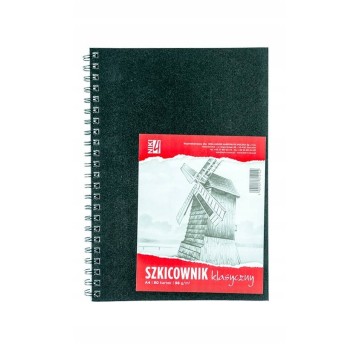 BLOK SZKICOWNIK A4/80K SPIRALA PO DŁUGIM BOKU A'5