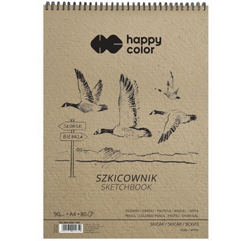BLOK SZKICOWNIK NA SPIRALI A4/80K PTAKI HC 4650
