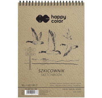 BLOK SZKICOWNIK NA SPIRALI PTAKI A5/80K BIAŁY
