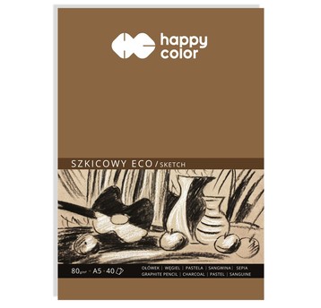 Blok szkicowy ECO, Art, A5/40K 80g, Happy A'5