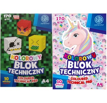 BLOK TECH KOL.BARW W MASIE ASTRAPAP A4/10 170G"10