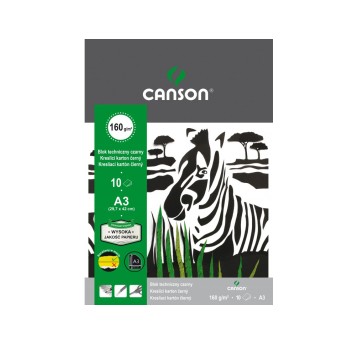 BLOK TECHN A3/10K CZARNY 160G CANSON A"10 3217