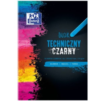 BLOK TECHNICZNY A3/10K CZARNY OXF 400093235 A'10