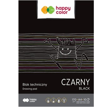 BLOK TECHNICZNY A4/10 CZARNY HAPPY COLOR A'20 5909