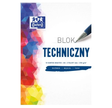 BLOK TECHNICZNY A4/10K BIAŁY OXFORD 400093199 A"20