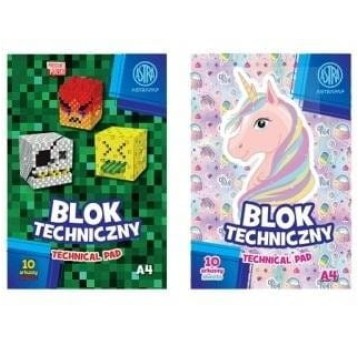 Blok techniczny biały ASTRAPAP A4/10K "Pixel/unico