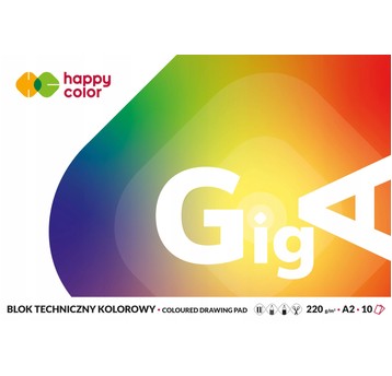 BLOK TECHNICZNY GIGA KOLOROWY A2,10 ARK,220G 7009