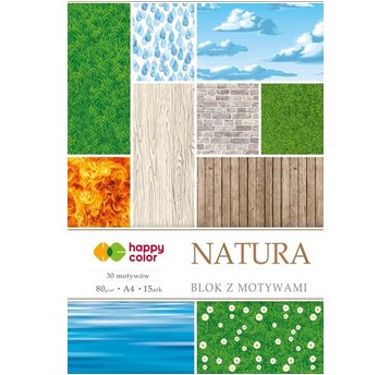 BLOK Z MOTYW. NATURA A4/15K HAPPY COLOR 7054