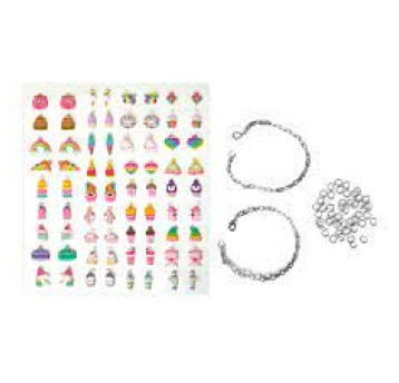 BRANSOLETKI DIY Z ZAWIESZKAMI PUFFY RAINBOW 2377