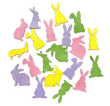 BROKATOWE NAKLEJKI Z PIANKI PASTELOWE KRÓLIKI 9705