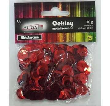 CEKINY METALIZOWANE CZERWONE 5888