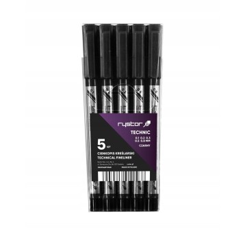 CIENKOPIS KREŚLARSKI ETUI 0,1-0,8mm A/CZARNY (5)