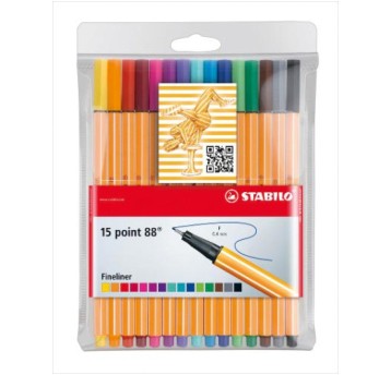 CIENKOPIS STABILO 88 ETUI 15 KOL. 8815 A'10