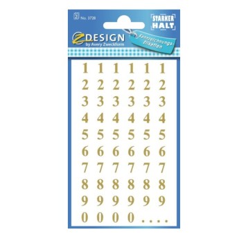 CYFRY 30PKT/7,5MM ZŁOTE 3728