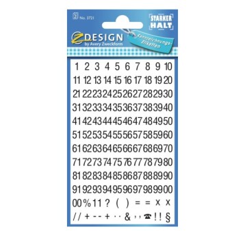 CYFRY CZARNE NA BIAŁYM TLE 26PKT/6,5MM 3721