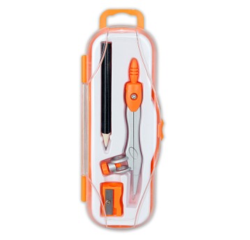 CYRKIEL SZKOLNY PC-102 Z OŁÓWKIEM POMARAŃCZ. 0064