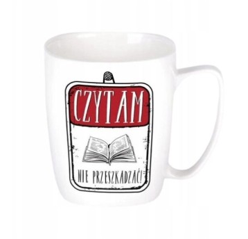 CZYTAM-NIE PRZESZKADZAĆ! kubek biały 2516