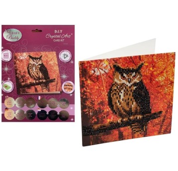 DIAMENTOWA MOZAIKA 18X18 JESIENNA SOWA 4547
