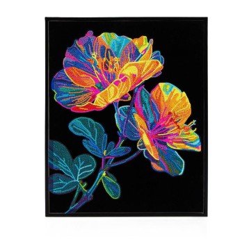 DIAMOND DOTZ ADULTS FLOCKED NEON FLORAL 3548