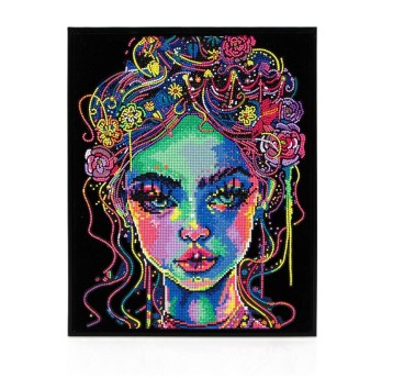 DIAMOND DOTZ ADULTS FLOCKED NEON GIRL 3623