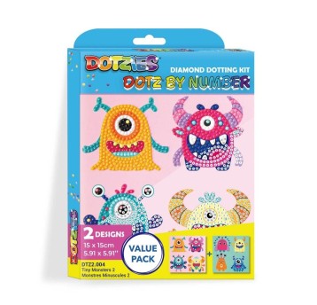 DIAMOND DOTZ DOTZ BY NUMBER TINY MONSTERS 5153