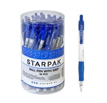 DŁUGOPIS AUT. GRIP 0,5MM NIEBIESKI A'36 0177