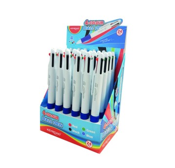 DŁUGOPIS AUTOMATYCZNY KEYROAD 4KOL. 1MM 6158 A'24