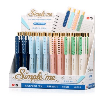 Długopis automatyczny Simple Me, 0.5mm, nieb (40)