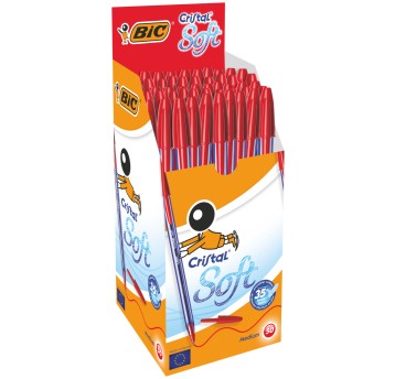 DŁUGOPIS BIC CRISTAL SOFT CZERWONY A'50 0640
