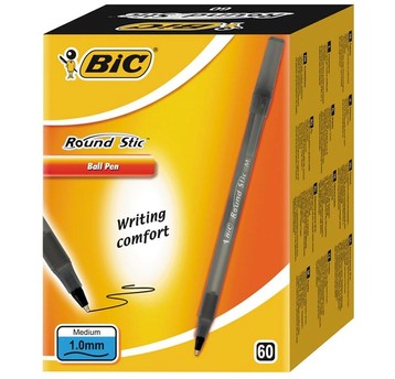 DŁUGOPIS BIC ROUND STIC CZARNY (60) 6385