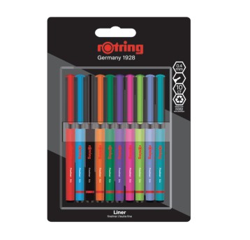 DŁUGOPIS FINELINER 0,4 ROTRING 10 KOL 2166220