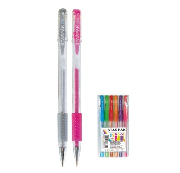 DŁUGOPIS GEL 6KOL 0,7MM BROKAT 5047