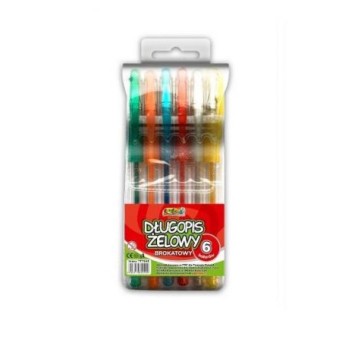 DŁUGOPIS KOLORI ŻELOWY BROKAT. 6KOL 0200