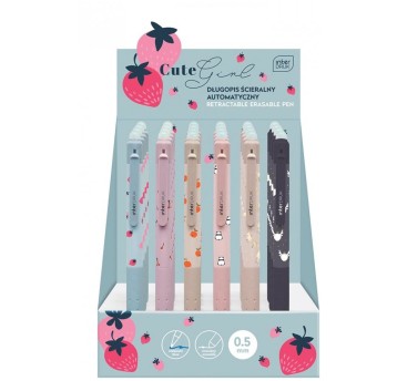 DŁUGOPIS ŚCIERALNY AUTOM. CUTE GIRL A'24 7734
