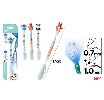 Długopis szpiegowski UV podwójny ZWIERZĄTKA 6854